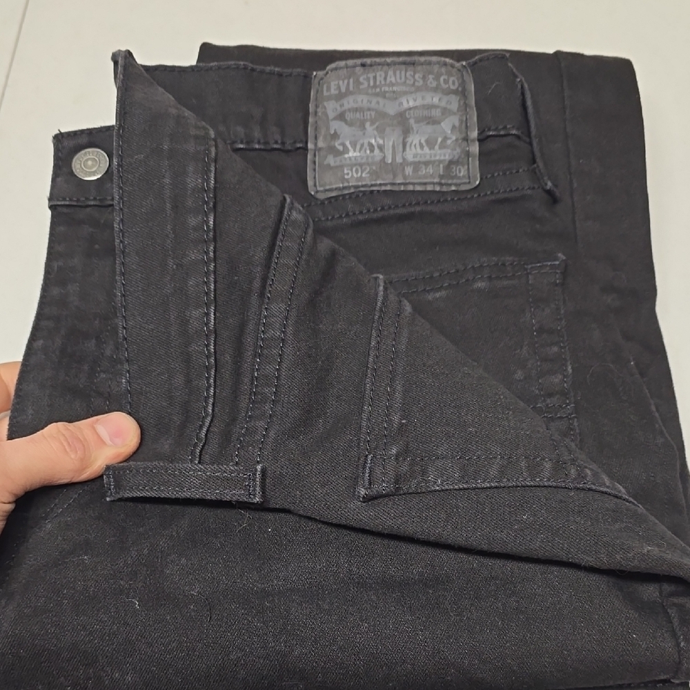 Levi's 502 Men's Black Straight Jeans 34x30